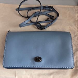Coach Dinky Sky Blue Leather Crossbody Bag